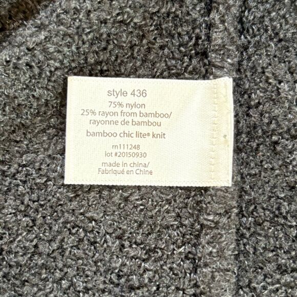 Barefoot Dreams Cozychic Lite Black Draped Open Calypso Cardigan Size S/M - Picture 7 of 7